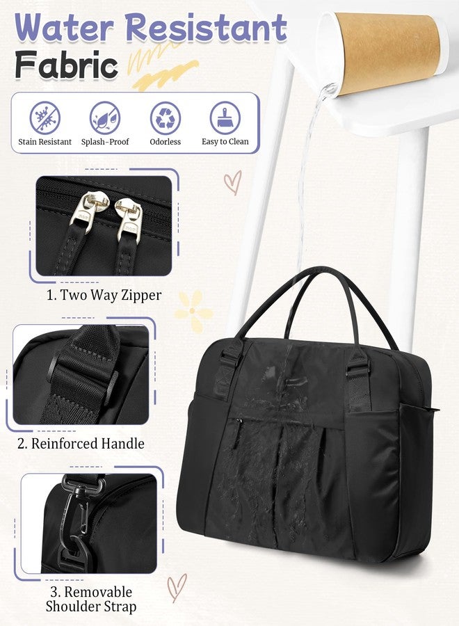 BJLFS Large Duffle Bag for Travel with Shoe Compartment, Puffer Weekender Bags for Women Travel Tote Carry on Duffel Bag for Airplanes, Personal Item Bag Gym Bag Women, Black - Image 5